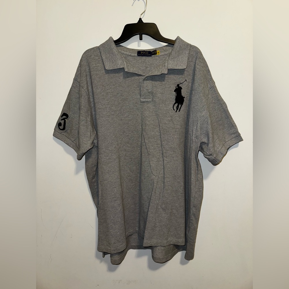 Ralph Lauren Big Pony Gray Polo Shirt Classic Cotton
